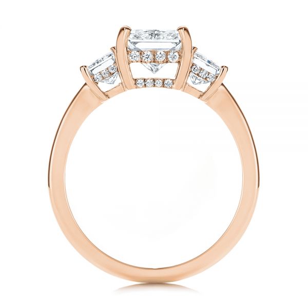 14k Rose Gold Hidden Halo Three Stone Diamond Engagement Ring #106101 ...