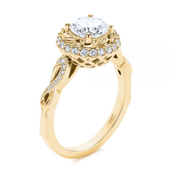 14k Yellow Gold Infinity Diamond Halo Engagement Ring #105796 - Seattle ...