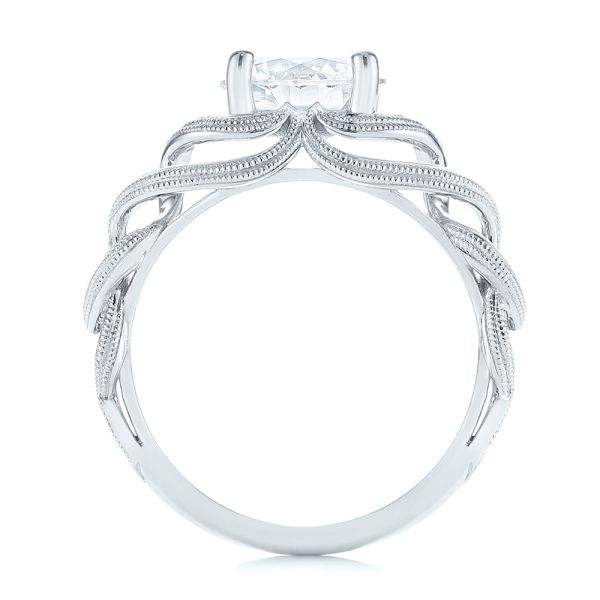 14k White Gold 14k White Gold Intertwined Solitaire Diamond Engagement Ring - Front View -  104088