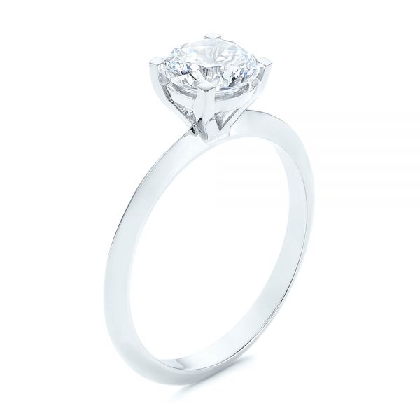 Knife Edge Engagement Ring, Cushion Cut Solitaire Moissanite Ring