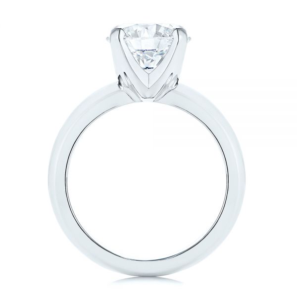  Platinum Knife Edge Solitaire Diamond Engagement Ring - Front View -  105202