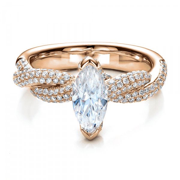 18k Rose Gold Marquise Engagement Ring - Vanna K #100063 - Seattle ...