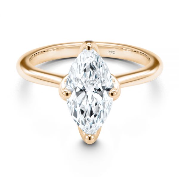 14k Rose Gold 14k Rose Gold Marquise Solitaire Engagement Ring - Flat View -  107685 - Thumbnail