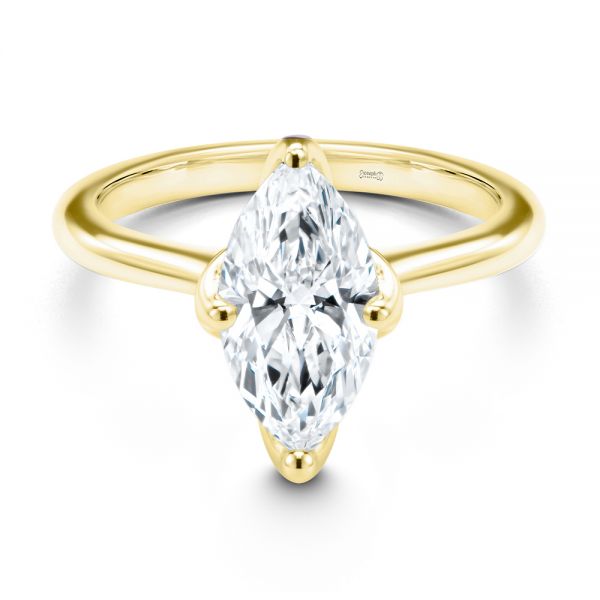 18k Yellow Gold 18k Yellow Gold Marquise Solitaire Engagement Ring - Flat View -  107685 - Thumbnail