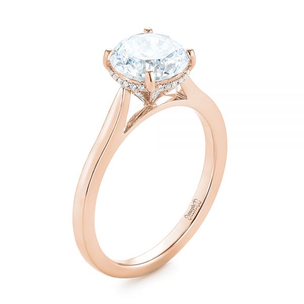 18k Rose Gold Micro Pave Diamond Engagement Ring #104125 - Seattle ...
