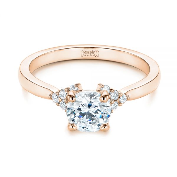14k Rose Gold Minimalist Cluster Diamond Engagement Ring #105177 ...