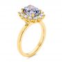 18k Yellow Gold 18k Yellow Gold Montana Sapphire And Diamond Halo Engagement Ring - Three-Quarter View -  106520 - Thumbnail