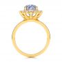 18k Yellow Gold 18k Yellow Gold Montana Sapphire And Diamond Halo Engagement Ring - Front View -  106520 - Thumbnail