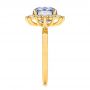 18k Yellow Gold 18k Yellow Gold Montana Sapphire And Diamond Halo Engagement Ring - Side View -  106520 - Thumbnail