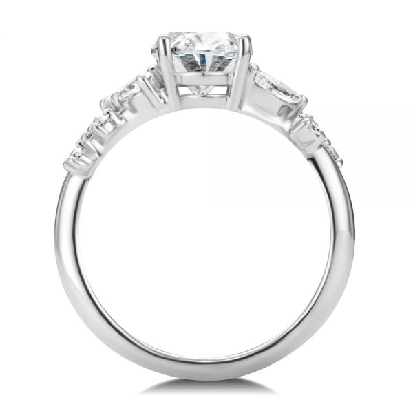 14k White Gold Nature Inspired Engagement Ring - Front View -  107721 - Thumbnail