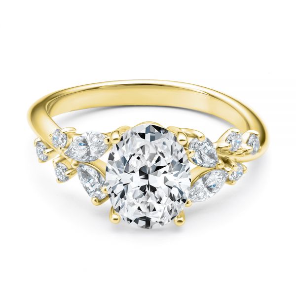 14k Yellow Gold 14k Yellow Gold Nature Inspired Engagement Ring - Flat View -  107721 - Thumbnail