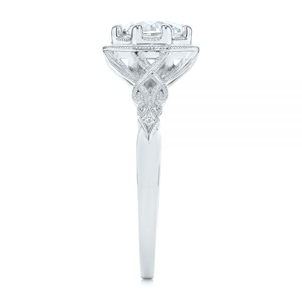 18k White Gold Octagon Halo Diamond Engagement Ring #105794 - Seattle ...