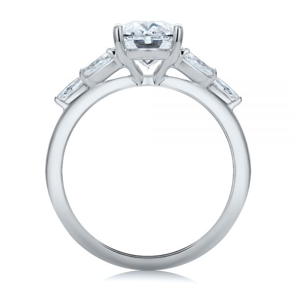 14k White Gold 14k White Gold Organic Cluster Diamond Engagement Ring - Front View -  107726 - Thumbnail