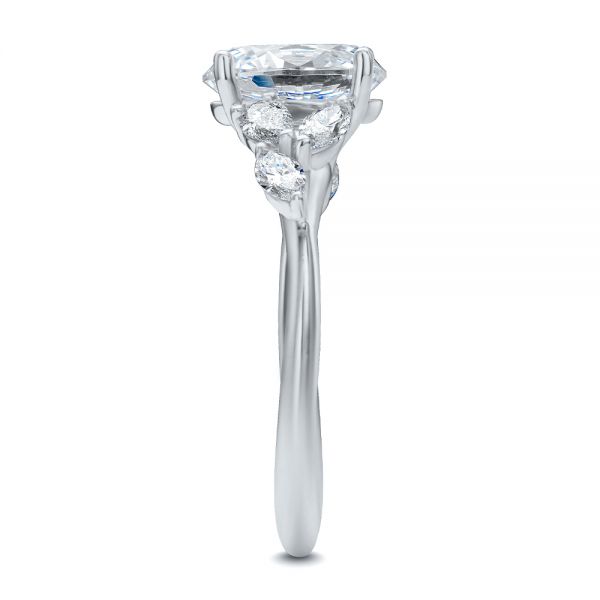  Platinum Platinum Organic Cluster Diamond Engagement Ring - Side View -  107726 - Thumbnail