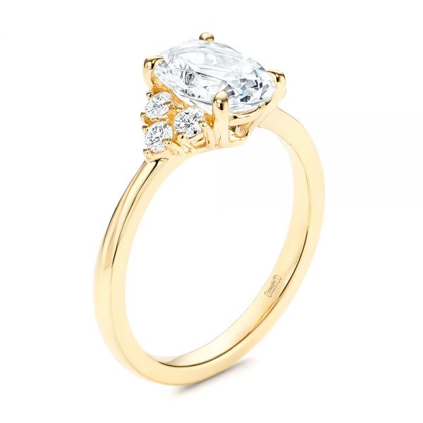 Oval Diamond Cluster Engagement Ring - Image