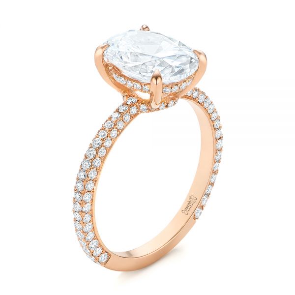 Custom Morganite And Pave Diamond Engagement Ring #102749 - Seattle ...