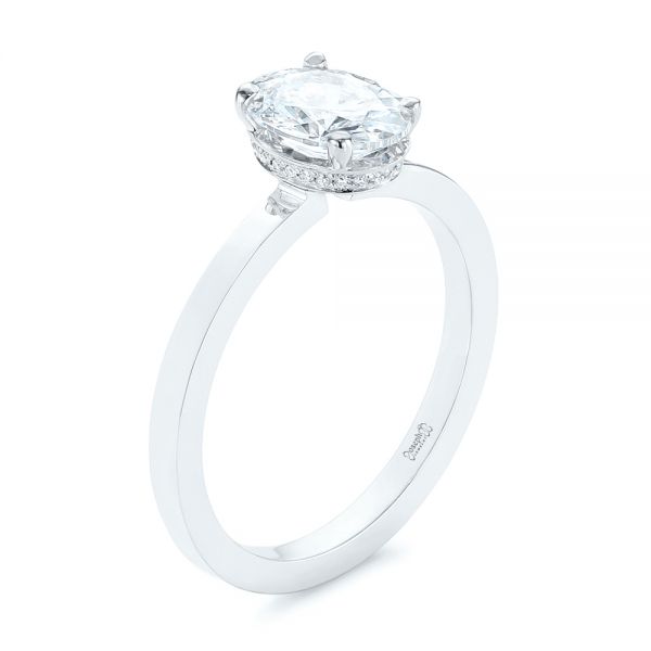The HOWARD Line Hidden Halo Oval Diamond Engagement Ring