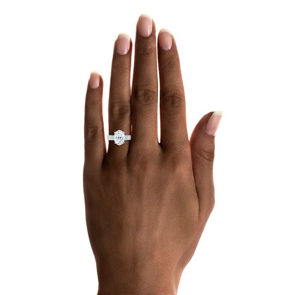 18kt white gold 1g diamond half pavé ring