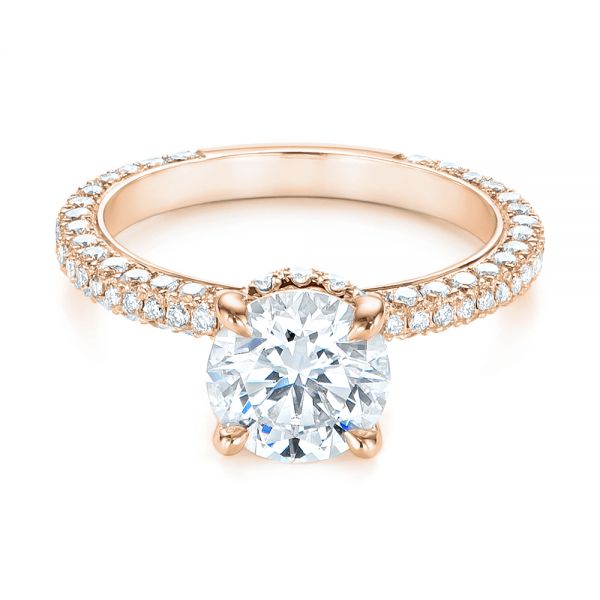 18k Rose Gold Pave Diamond Hidden Halo Engagement Ring #105116 ...