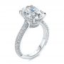  Platinum Pave And Hidden Halo Diamond Oval Engagement Ring - Three-Quarter View -  107606 - Thumbnail
