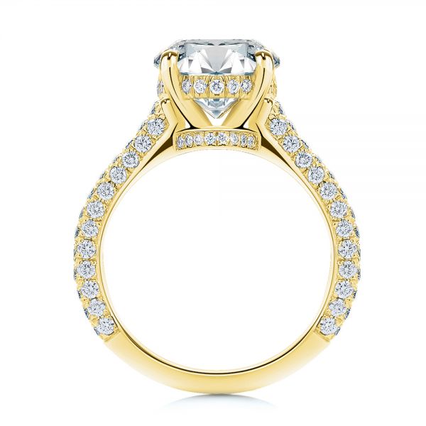 14k Yellow Gold 14k Yellow Gold Pave And Hidden Halo Diamond Oval Engagement Ring - Front View -  107606 - Thumbnail