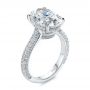 18k White Gold 18k White Gold Pave And Hidden Halo Oval Diamond Engagement Ring - Three-Quarter View -  107606 - Thumbnail