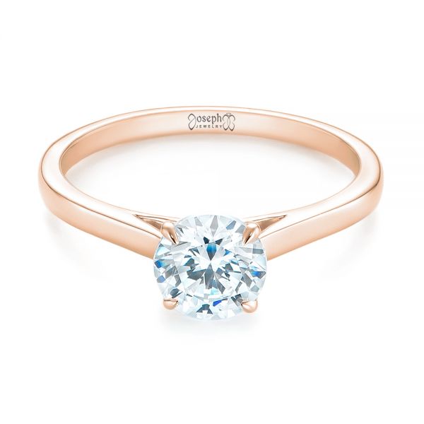 18k Rose Gold Peekaboo Princess Cut Diamond Engagement Ring #104266 ...