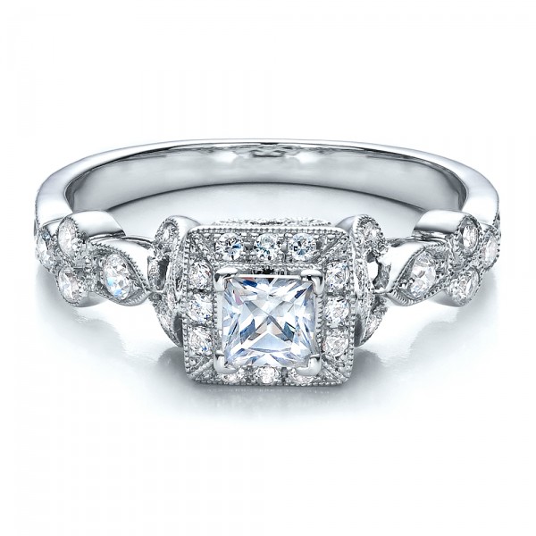 Princess Cut Diamond Engagement Ring - Vanna K #100084