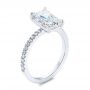 14k White Gold Radiant Cut Pave Diamond Engagement Ring - Three-Quarter View -  107735 - Thumbnail