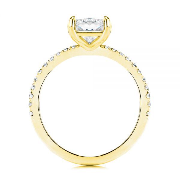 14k Yellow Gold 14k Yellow Gold Radiant Cut Pave Diamond Engagement Ring - Front View -  107735 - Thumbnail