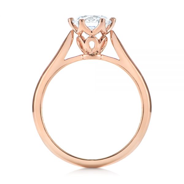 rose gold simple engagement ring solitaire diamond