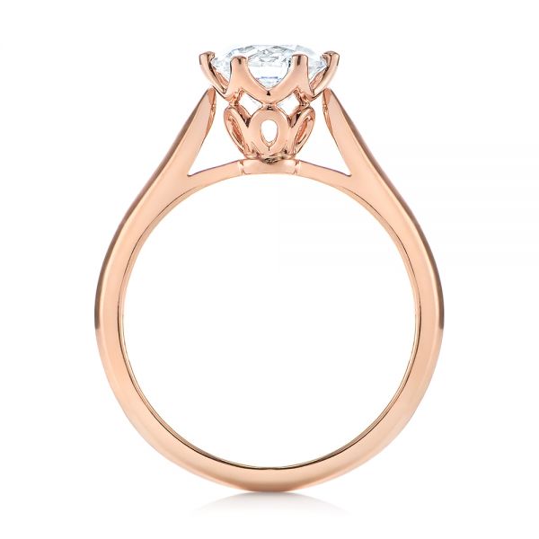 14k Rose Gold Solitaire Diamond Engagement Ring - Front View -  104173