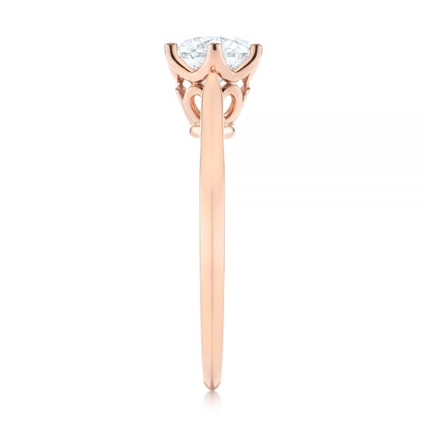 18k Rose Gold 18k Rose Gold Solitaire Diamond Engagement Ring - Side View -  104173