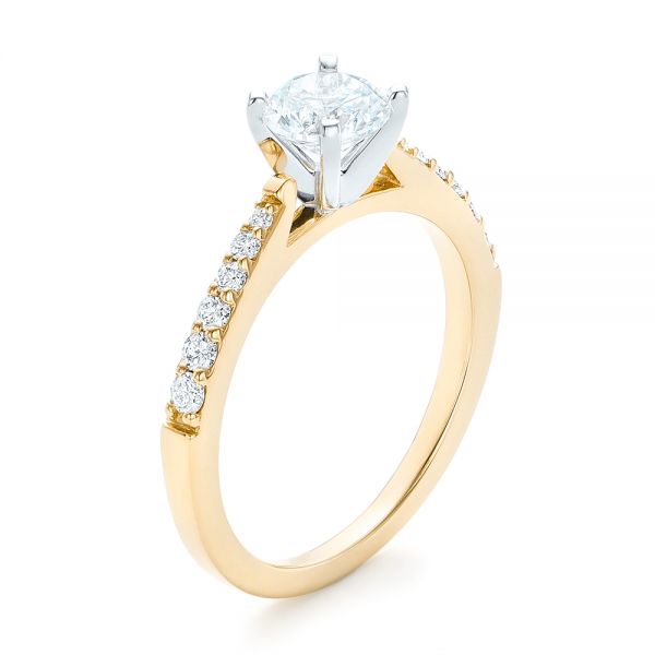 14k Yellow Gold And 14K Gold Custom Diamond Engagement Ring #101749 -  Seattle Bellevue