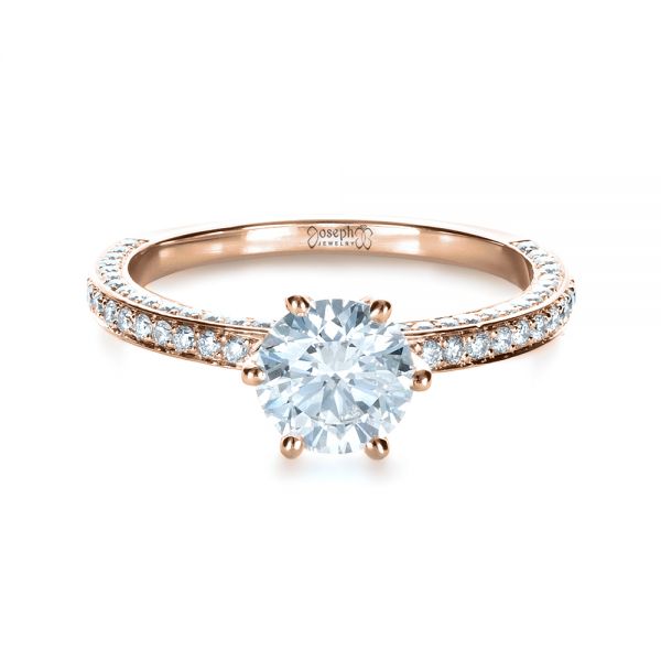 18k Rose Gold Six Prong Diamond Engagement Ring #1382 - Seattle ...