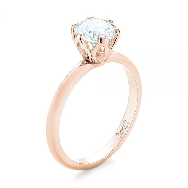 0.70cts. Emerald Cut Solitaire Diamond Split Shank 18K Rose Gold Ring –  Jewelove.US