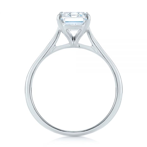 14k White Gold Solitaire Diamond Engagement Ring - Front View -  104210