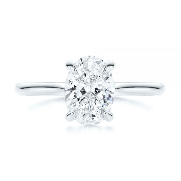 18k White Gold 18k White Gold Solitaire Diamond Engagement Ring - Top View -  106437