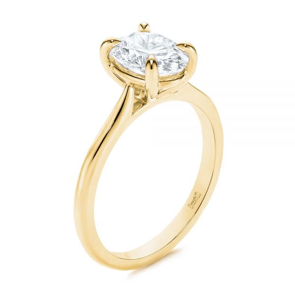 14k Yellow Gold 14k Yellow Gold Solitaire Diamond Engagement Ring - Three-Quarter View -  106437