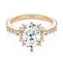 18k Rose Gold 18k Rose Gold Spaced Accents Diamond Engagement Ring - Flat View -  107678 - Thumbnail