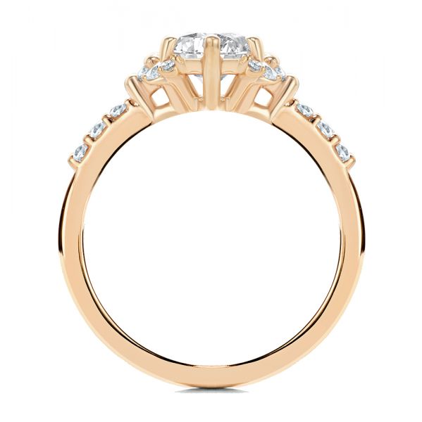 14k Rose Gold 14k Rose Gold Spaced Accents Diamond Engagement Ring - Front View -  107678