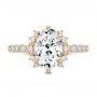 18k Rose Gold 18k Rose Gold Spaced Accents Diamond Engagement Ring - Top View -  107678 - Thumbnail