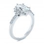 18k White Gold 18k White Gold Spaced Accents Diamond Engagement Ring - Three-Quarter View -  107678 - Thumbnail