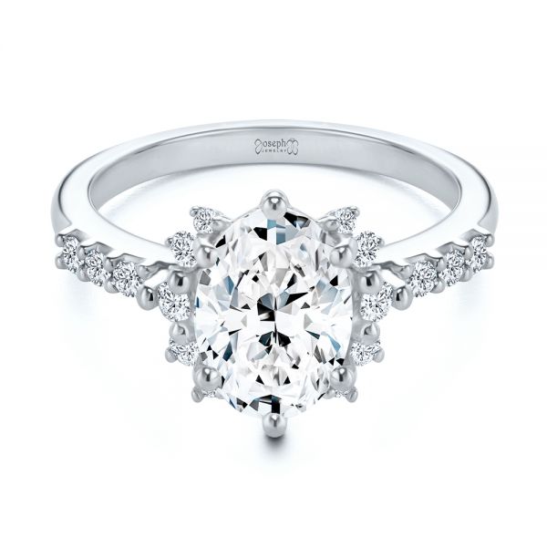  Platinum Platinum Spaced Accents Diamond Engagement Ring - Flat View -  107678