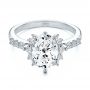  Platinum Platinum Spaced Accents Diamond Engagement Ring - Flat View -  107678 - Thumbnail