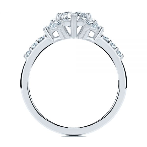 14k White Gold 14k White Gold Spaced Accents Diamond Engagement Ring - Front View -  107678