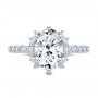 18k White Gold 18k White Gold Spaced Accents Diamond Engagement Ring - Top View -  107678 - Thumbnail