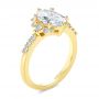 18k Yellow Gold 18k Yellow Gold Spaced Accents Diamond Engagement Ring - Three-Quarter View -  107678 - Thumbnail