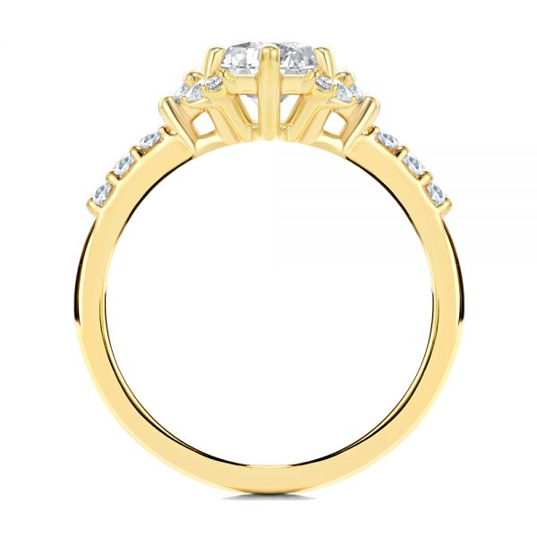 18k Yellow Gold 18k Yellow Gold Spaced Accents Diamond Engagement Ring - Front View -  107678