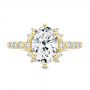 18k Yellow Gold 18k Yellow Gold Spaced Accents Diamond Engagement Ring - Top View -  107678 - Thumbnail